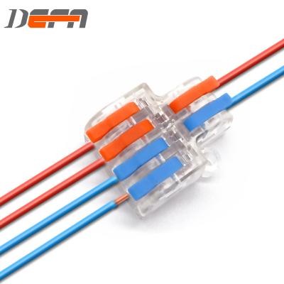 China Transparent Power DF-42 Wire Connector 2 Lines In 4 Lines Lever Wire Splitter Connection Mini Quick Terminal SPL-42 for sale