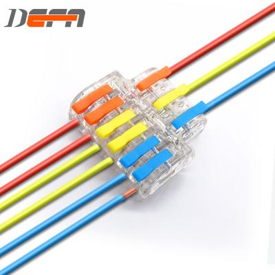 China Transparent Power Wire DF-63 Connector 3 Lines In 6 Line Conductor Compact PushQuick Terminal Block 3 Way L E N for sale