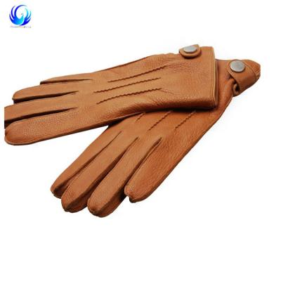 China Soft And Warm Mens Super Deerskin Leather Winter Driving Cashmere Lined Gloves for sale