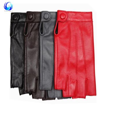 China Touch Screen Lady Red Color Goatskin Leather Training Gloves For Touch Screen for sale