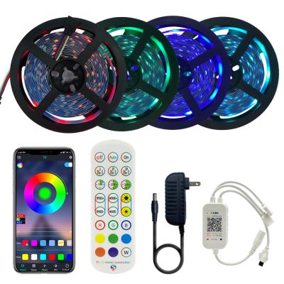 China Remote Control Strip RGB Luces Led Strip Lights Backlight 5M Tape Color Smart Wifi Bluetooth 5050 Residential Light TV Kit Rope Strips 12V for sale