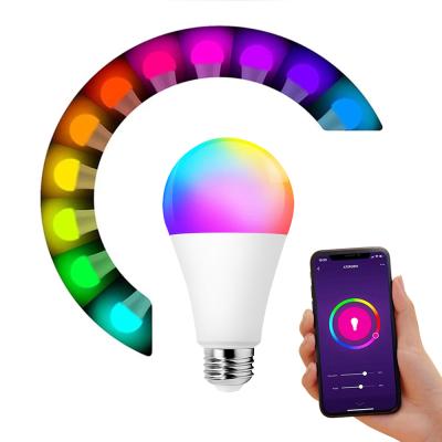 China Wholesale Dimmable Alexa Tuya Color Changing Music 9W E27 B22 Lamp Housing Christmas Night Residential Smart Wifi RGB Light Led Bulbs for sale