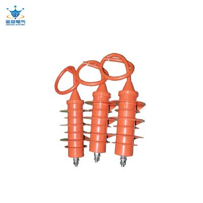 China Polymeric Housed Polymeric Lightning Arrester Surge Arrester 11kv With Leads Enhance Arrester for sale