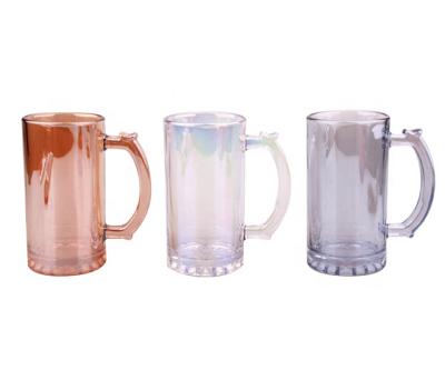 China High Quality Amber Colored Ion Plating 500ml Beer Glass Mugs Mug Tumbler With Colored Ion Plating for sale