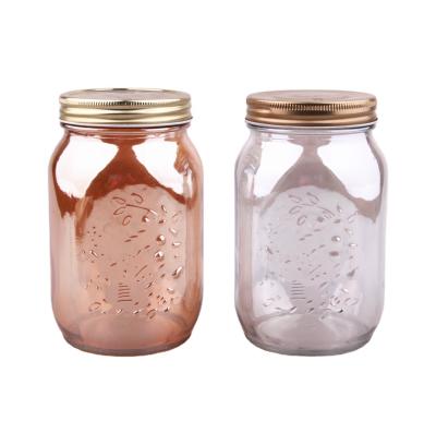 China Freshness Preservation 1000ml Glass Mason Jars With Big Mouth Opening Tin Lid for sale