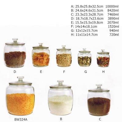 China Hot Selling Clear Freshness Preservation Round Large Glass Storage Jar Food Canister With Glass Lid for sale