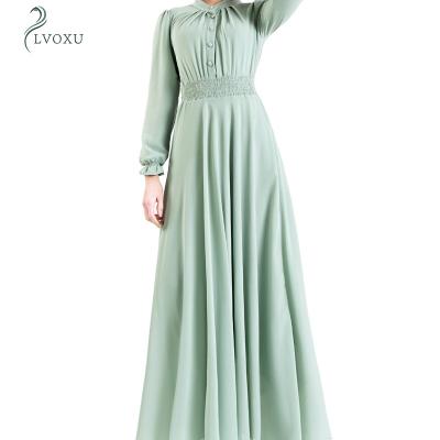 China Polyester Double Layer Chiffon Solid Color Dubai Islamic Casual Abaya 2022 Muslim Women for sale