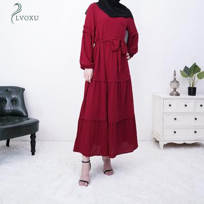 China Other 642# Muslim Popular Polka Dot Dress Full Lining Long Dress Turkish Islamic Clothing Abaya Dubai Maxi Dresses for sale