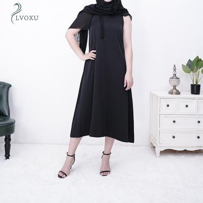 China Other Black Fashion Middle East Arabic Clothing Indonesian Women Abaya Sleeveless Muslim Dress for sale