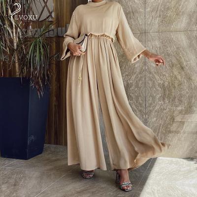 China Polyester Africa Europe Asia America Spandex Long Sleeve Solid Color Islamic Clothing Muslims Abaya Dress for sale