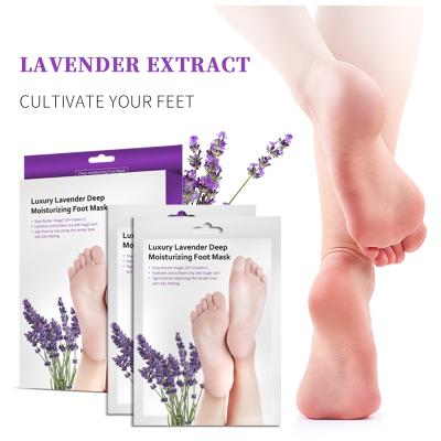 China Exfoliate and Moisturize Lavender Foot Mask Foot Skin Care Deep Moisturizing Make Baby Skin Foot Mask Exfoliation Peeling Mask for sale