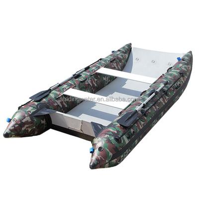 China PVC 2022 High Speed ​​5 People 3.3M Inflatable Catamaran Boat With Outboard Motor for sale