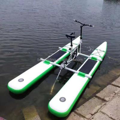 China High Quality Adult Water Bike Sea Sports Booster Water Pedal Bike Inflatable Water Floating Bicycle for sale