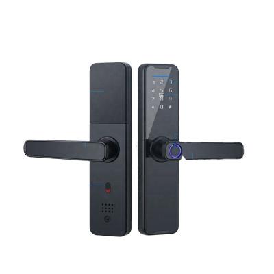 China Tuya APP Digital Keyless Door Lock Apartment Room Intercom Face Recognition Fingerprint Video Door Lock BLE Smart Password for sale