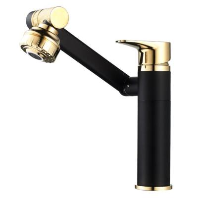 China Other 360 Degree Swivel Black Brass Pull Out Lavatory Faucet Mixer With Sprayer for sale