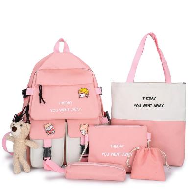 China Other Customized Schoolbag Set For Girls 5 Pieces In 1 Set Backpack Set For Teen Girls With Tutorial Bag for sale