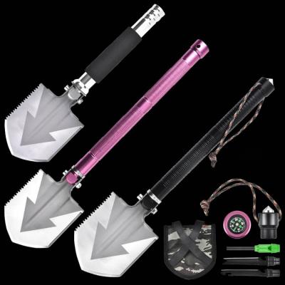 China Multifunctional outdoor camping shovel folding shovel metal shovel stainless steel survival metal shovel for sale