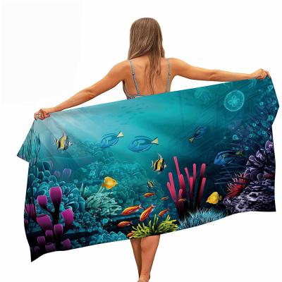 China Hooded Gym Made Flamingo Print QUICK DRY Jacquard Logo Custom Woven Double 100% Cotton Turtle Wide Beach Towel Turkish Blankets for sale