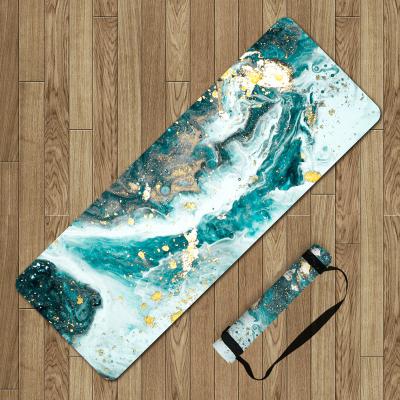 China Stain Resistant Famous Paint Resistant Printed Non-Slip Yoga Mats Natural Rubber Pilates Fitness Sports Gym Mats for sale