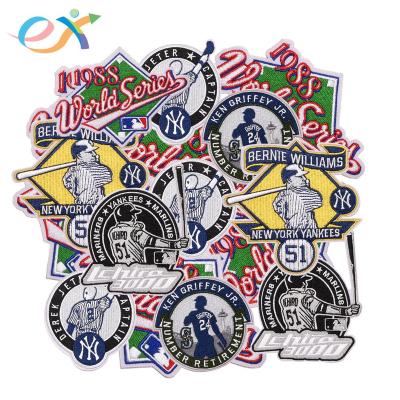 China 2022 custom fabric china new twill felt fabric embroidery baseball patches for sale