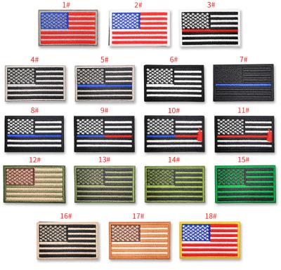 China Best Viable Selling Custom Embroidery USA American Flag Patches National Flags Stickers Hook And Loop National Flags Patch for sale