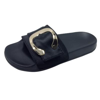 China White Slide Sandal Lady's Slide Sandal, Black Slide Sandal Slipper Factory China, Satin With Buckle Slide Sandal Women for sale