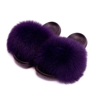 China Hot Hairy Woman Flip Flop Shoes Fashion Trend Women's Bedroom Slipper Winter Faux Fur Furry Slides for sale