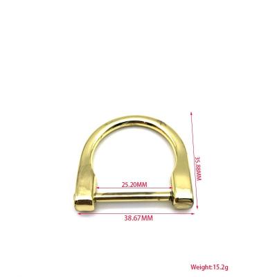 China Large 1 Inch Gold D Ring Zinc Alloy Belt Strap D Clips Accessories High Quality Handbag Zinc Alloy Hardware Light for sale