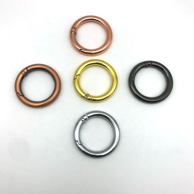 China Hot Sale 30MM Single Color Metal Spring Clip Open Door Red Copper O Ring Buckles For Clutch Bag Key-Rings for sale