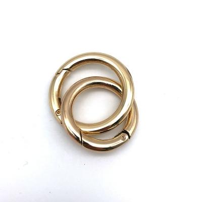 China Special Custom Clutch Bag O-rings Buckles Light Gold 26MM And 30MM Spring Clasp Hook Bag Metal Zinc Alloy Open Hardware for sale