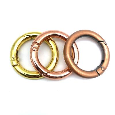 China Wholesale Custom 1 Inch 6MM Thickness Clutch Bag Zinc Alloy O Ring Buckle For Handbag Hardware Gold Metal Spring Door for sale