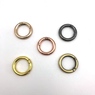 China Clutch Bag 17MM DIY 5 Color Bag Hardware Accessories Spring Hook Snap Door O Ring Rose Gold Open Metal Ring Buckle for sale