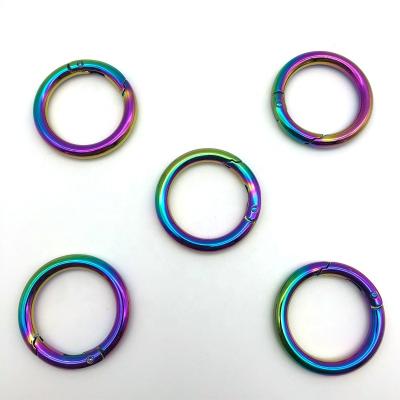 China Rainbow 32MM Snap Clutch Bag Push Spring Clasp Snap Hook Strap Snap O Ring Bag Round Ring Holder for sale