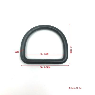 China Iron Customized 40MM Electrophoresis Black Wire Welded D-rings Buckles Iron Metal Buckle For Handbag for sale