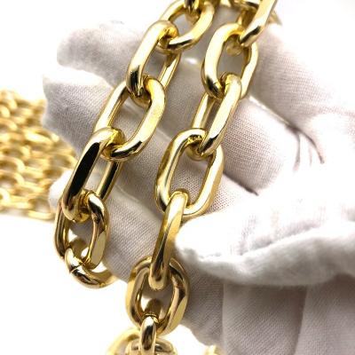 China Good Quality Women Handbag Bag Parts 3.66 Mm Thick Gold Light O Ring Mill Aluminum Metal Chain For Purse for sale