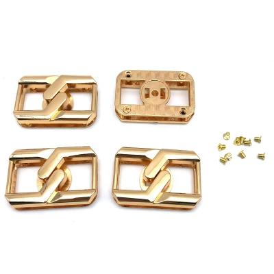 China Zinc Alloy Bag Making Hardware Accessories Magnetism Bag Lock Buckle Toggle Lock For Bags for sale