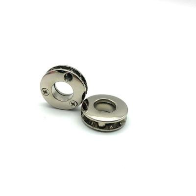 China Factory Custom OEM Women Handbag Shiny Smooth Nickel 11 Mm Round Shape Bag Metal Grommets With Back 3 Screws for sale