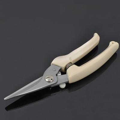 China White Sharp Handle Garden Shears Stainless Steel Scissors Garden Pruning Scissors for sale