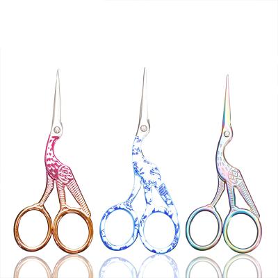 China Retro Sharpness Crane Embroidery Scissors Vintage Tailor Scissors Sharp Scissors for sale