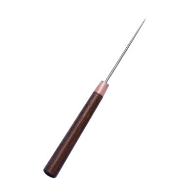 China Durable Wooden Handle Drillable Stitching Awl Around Strong Tool For Leathercraft Sewing Awl for sale