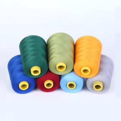 China Home 8000 yards 40/2 polyester color pagoda yarn small thin home textile yarn spool sewing thread for sale