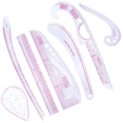 China MCZ-39 Hot Sale 7pcs/set Multifunctional Sewing Rulers Set Rulers Clothes Designer Drawing Ruler for sale