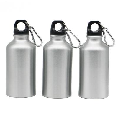 China Promotional Custom 400ml Metal Sports Aluminum Silver Water Bottle Viable For Kids for sale