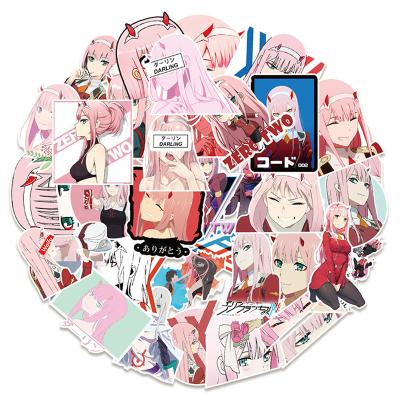 China Decorative Sticker 50Pcs Not Repeating Darling In The FRANXX Stickers For Laptop Waterbottles Cars Vinyl Paper Decal Anime Stickers for sale