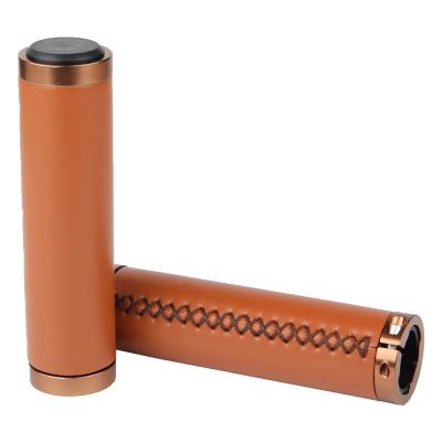 China Mountain Bike Handlebar Grips Bike Grip Grips Soft PU Leather Mountain Bike Beach Cruiser Rubber Handlebar Grips for sale