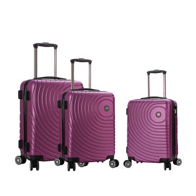 China 3 Pcs Hard Side Suitcase Zipper ABS Luggage Case Set for sale