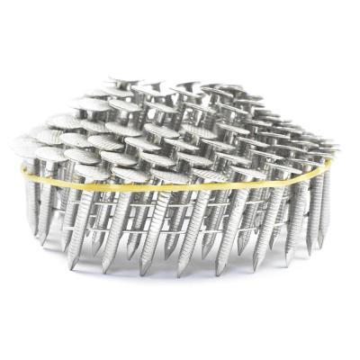 China Q195 2-1/4''x.120'' Diamond Point Stainless Steel Coil Roofing Nails For Construction for sale