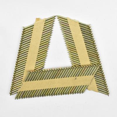 China 34 Degree Flat / Checkered Head Paper Strip Nails For Paslode Framing Nailer for sale