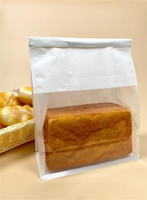 China Custom Logo Long Baguette Bread Bag With Transparent Design 0.5kg Weight Recycled Paper Plastic Bag zu verkaufen