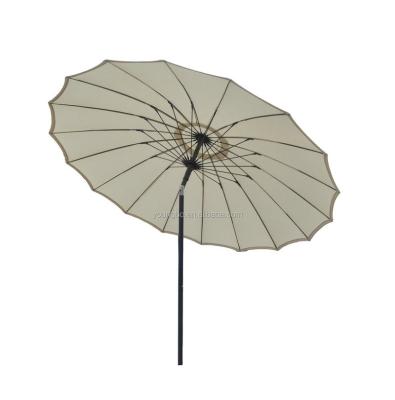 China 2.5m Contemporary Steel Frame Patio Outdoor Garden Restaurant Umbrella Tilting Parasol Sun Shade for sale